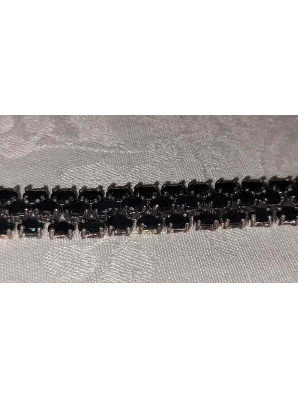 Vintage Thai Sterling Silver Garnet Bracelet 925 DBJ 7.5